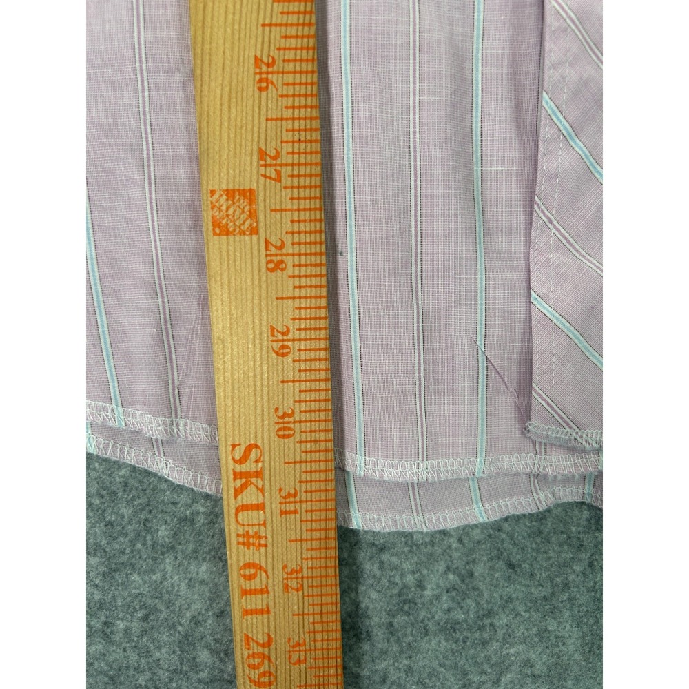 Vintage Wrangler Shirt Mens 19-35 Cowboy Cut Big Mans Fit Stripe Pearl Snap - Picture 4 of 10